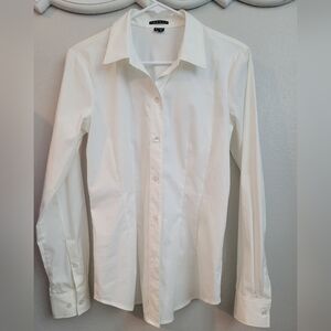 Theory Fitted Off-white Button Down Shirt